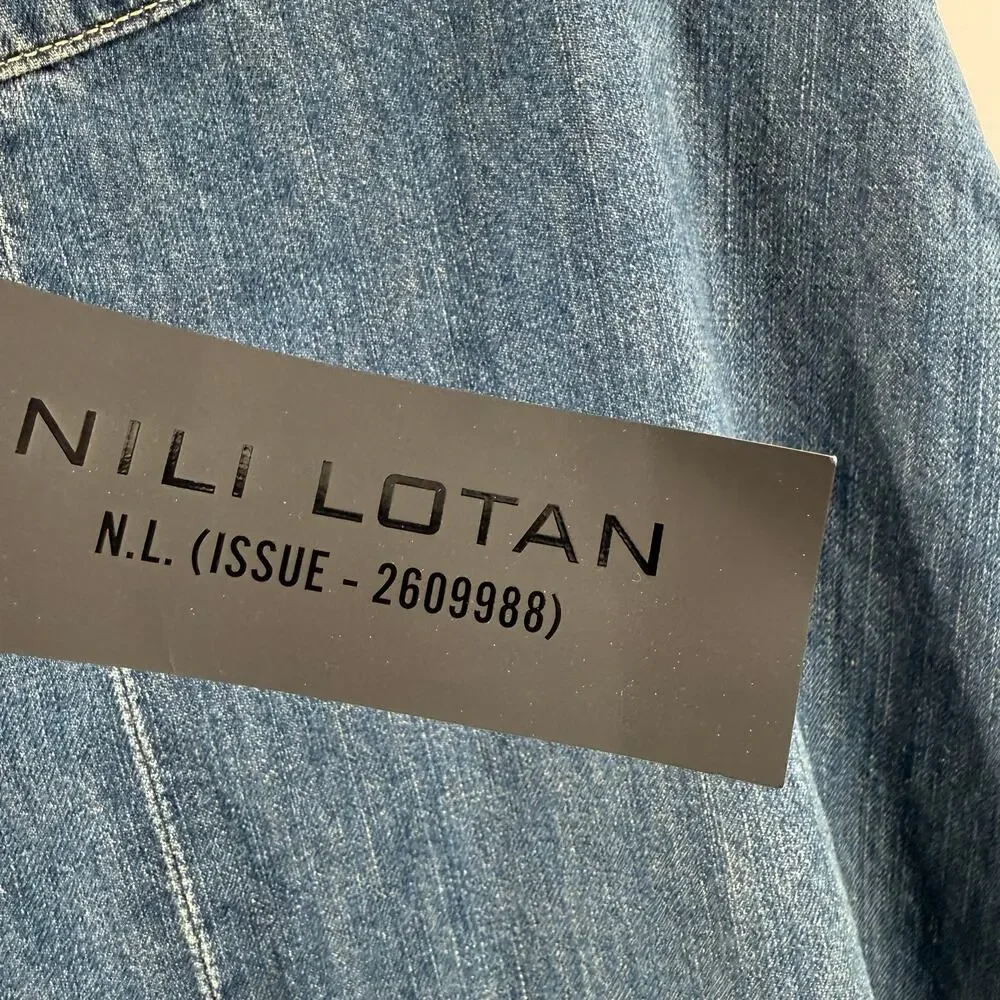 Nili Lotan Astrid Denim Skirt SZ 30 NWT Classic Wash Blue ALine Maxi Cotton Jean